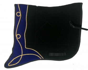 Saddlepad Barock for Showriding " Jerez"  in black/royalblue with gold lace